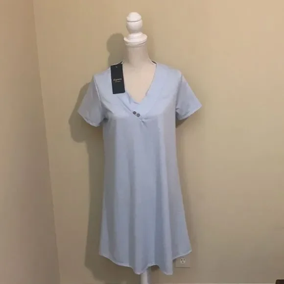 Cute Light Blue Knit Dress NWT - Picture 1 of 6